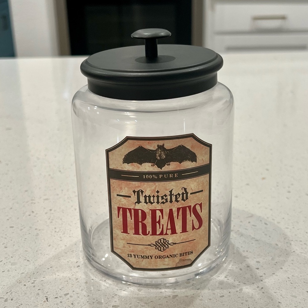 NEW! Twisted Treats Halloween Glass Jar with Lid
